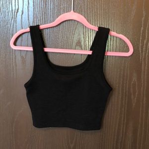 Simple Black Cropped Tank Medium(Small)